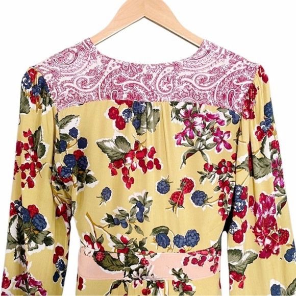 ANTHROPOLOGIE Floral Patchwork Wrap Blouse by MEADOW RUE - Picture 9 of 16